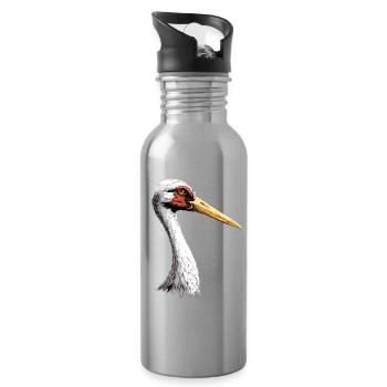 Amoureux des cigognes Cigognes blanches Cigognes géantes Cigognes - Gourde avec paille intégrée - argent clair - Droite