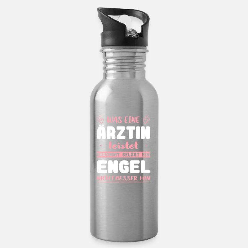 Ärztin Geschenke Abschied Fachärztin Abschluss - Trinkflasche mit integriertem Trinkhalm - Lightsilver