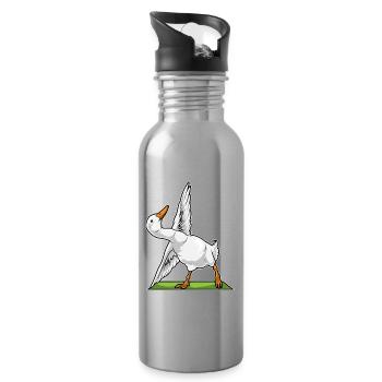 Duck Yoga Fitness Gymnastics - Water bottle with straw - silver - Right