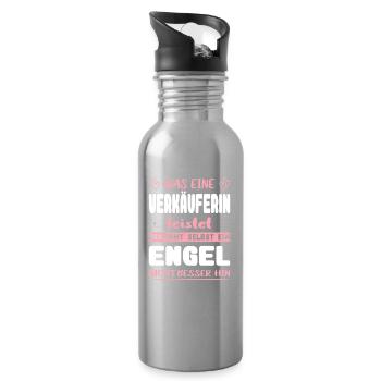Verkäuferin Geschenke Abschied Kollegin Rente - Trinkflasche mit integriertem Trinkhalm - Lightsilver - Rechts