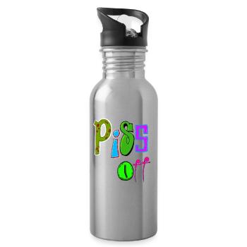 Hau ab - Trinkflasche mit integriertem Trinkhalm - Lightsilver - Rechts