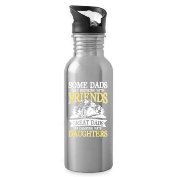some dads like drinking with friends great dads - Trinkflasche mit integriertem Trinkhalm - Lightsilver - Rechts