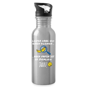 Klein aber dünn – witziges Shirt für JGA - Trinkflasche mit integriertem Trinkhalm - Lightsilver - Rechts