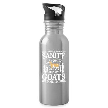 Sometimes i question my sanity - Trinkflasche mit integriertem Trinkhalm - Lightsilver - Rechts
