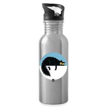 Lazy Surveillance Modus - Trinkflasche mit integriertem Trinkhalm - Lightsilver - Rechts