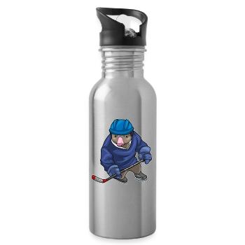 Bâton de hockey sur glace Mole - Gourde avec paille intégrée - argent clair - Droite