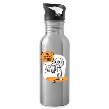 Brain. Some Assembly Required. - Water bottle with straw - silver - Right