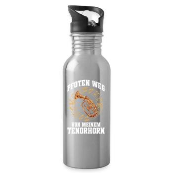 Pfoten weg von meinem Tenorhorn für Tenorhornisten - Trinkflasche mit integriertem Trinkhalm - Lightsilver - Rechts