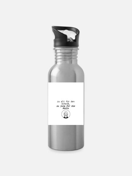 Age Dictons Humour Design - Gourde avec paille intégrée - argent clair