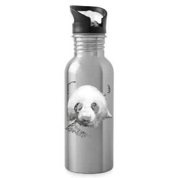 Panda - Water bottle with straw - silver - Right