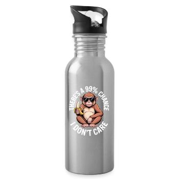 There Is a 99% Chance I Dont Care - Water bottle with straw - silver - Right