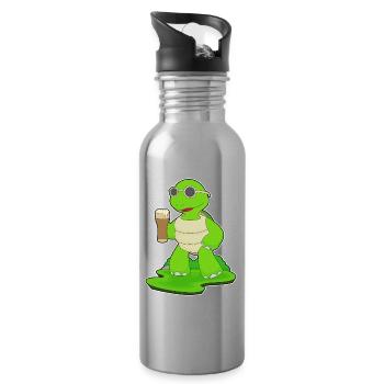 Schildkröte Bier - Trinkflasche mit integriertem Trinkhalm - Lightsilver - Rechts