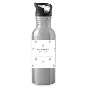 Love 12 - Water bottle with straw - silver - Right