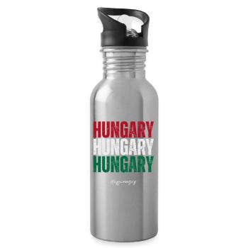 Ungarischer Stolz, ich liebe Ungarn - Trinkflasche mit integriertem Trinkhalm - Lightsilver - Rechts