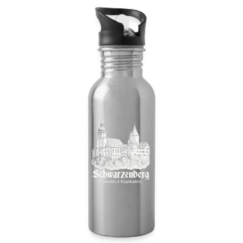 Schwarzenberg Schlossblick - Trinkflasche mit integriertem Trinkhalm - Lightsilver - Rechts