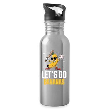 Bananen Baseball T-Shirt – Lustiges Bananen Shirt - Trinkflasche mit integriertem Trinkhalm - Lightsilver - Rechts