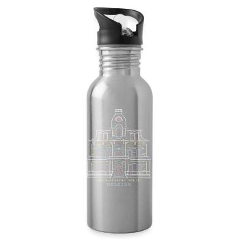 Raleigh, Drawing Heck-Andrews House, USA - Water bottle with straw - silver - Right
