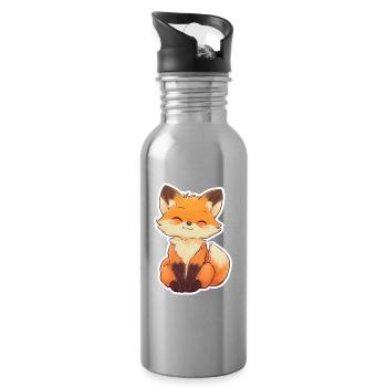 Fuchs - Trinkflasche mit integriertem Trinkhalm - Lightsilver - Rechts