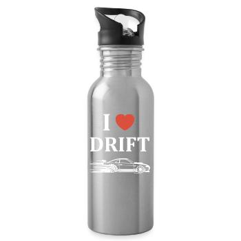 Drift Passion Autodesign - Trinkflasche mit integriertem Trinkhalm - Lightsilver - Rechts