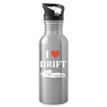 Passionate Drift Car Design - Water bottle with straw - silver - Right