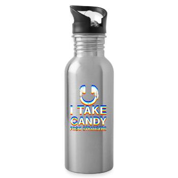 Colorful fun motif with sugar-sweet message - Water bottle with straw - silver - Right