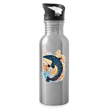 Wal - Trinkflasche mit integriertem Trinkhalm - Lightsilver - Rechts