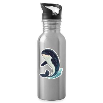 Wal - Trinkflasche mit integriertem Trinkhalm - Lightsilver - Rechts