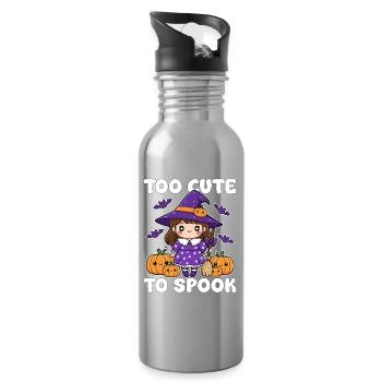 TOO CUTE TO SPOOK - WITCH HALLOWEEN - Water bottle with straw - silver - Right