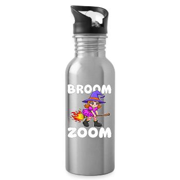 BESEN ZOOM - HEXE HALLOWEEN - Trinkflasche mit integriertem Trinkhalm - Lightsilver - Rechts