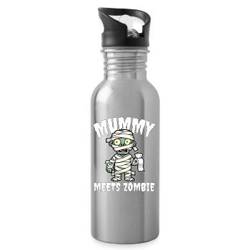 MUMIE TRIFFT ZOMBIE - ZOMBIE HALLOWEEN - Trinkflasche mit integriertem Trinkhalm - Lightsilver - Rechts