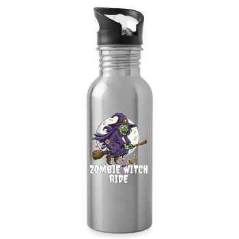 ZOMBIE WITCH RIDE - ZOMBIE HALLOWEEN - Gourde avec paille intégrée - argent clair - Droite