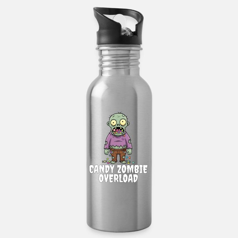 SURCHARGE DE ZOMBIES DE BONBONS - HALLOWEEN ZOMBIE - Gourde avec paille intégrée - argent clair