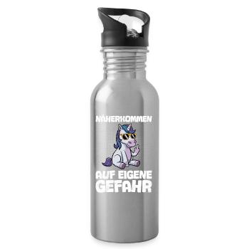 Mallorca NÄHER KOMMEN AUF EIGENE GEFAHR Lustig - Trinkflasche mit integriertem Trinkhalm - Lightsilver - Rechts