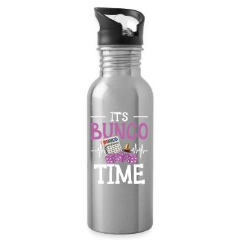 Buncospieler Spielen Bunco Geschenk - Trinkflasche mit integriertem Trinkhalm - Lightsilver - Rechts