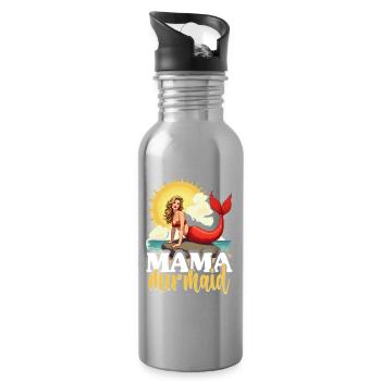 Sirène Sirènes Maman Sirène - Gourde avec paille intégrée - argent clair - Droite