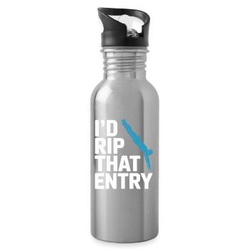 Diving diving board - Water bottle with straw - silver - Right
