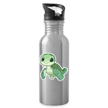 Turtle - Water bottle with straw - silver - Right