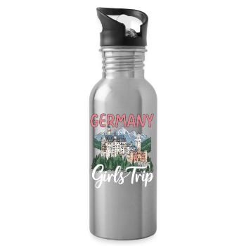 Germany Girls Trip Neuschwanstein Castle - Water bottle with straw - silver - Right