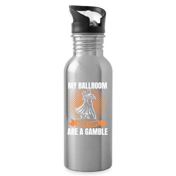 Drôle De Danse Partenaire Ballroom Design Hommes Femmes - Gourde avec paille intégrée - argent clair - Droite