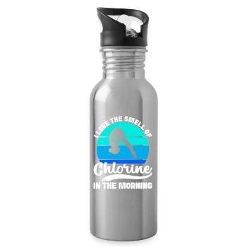 Diving diving board - Water bottle with straw - silver - Right
