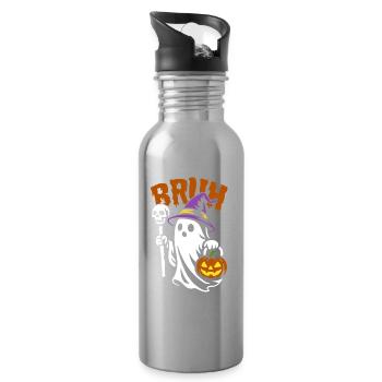 Ghost Broth, Halloween Party Costume - Pumpkin - Water bottle with straw - silver - Right