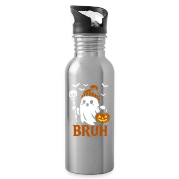 Ghost Broth, Halloween Party Costume - Pumpkin - Water bottle with straw - silver - Right