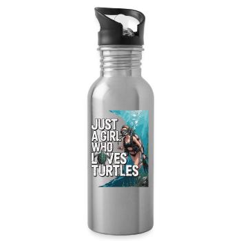 Just a girl who loves turtles - Water bottle with straw - silver - Right