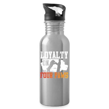 Alabai Hund Loyalty on Four Paws - Trinkflasche mit integriertem Trinkhalm - Lightsilver - Rechts
