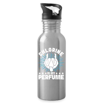 Diving diving board - Water bottle with straw - silver - Right