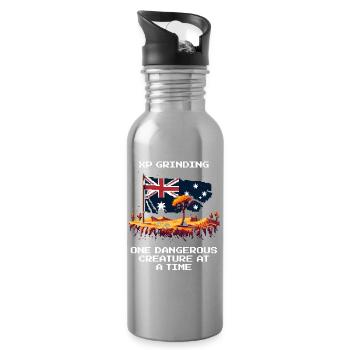 Grinding XP: Animal by Animal | Australia Outback - Water bottle with straw - silver - Right