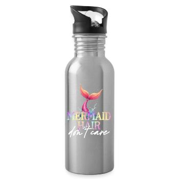 Sirène Sirène Cheveux Je m'en fiche - Gourde avec paille intégrée - argent clair - Droite