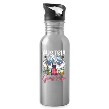 Austria Girls Trip - Trinkflasche mit integriertem Trinkhalm - Lightsilver - Rechts