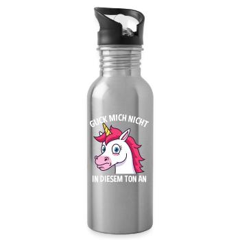 Don't look at me in this tone Unicorn - Water bottle with straw - silver - Right
