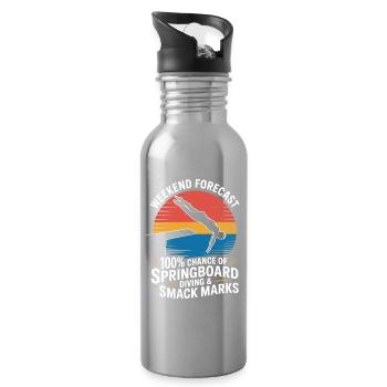 Diving diving board - Water bottle with straw - silver - Right